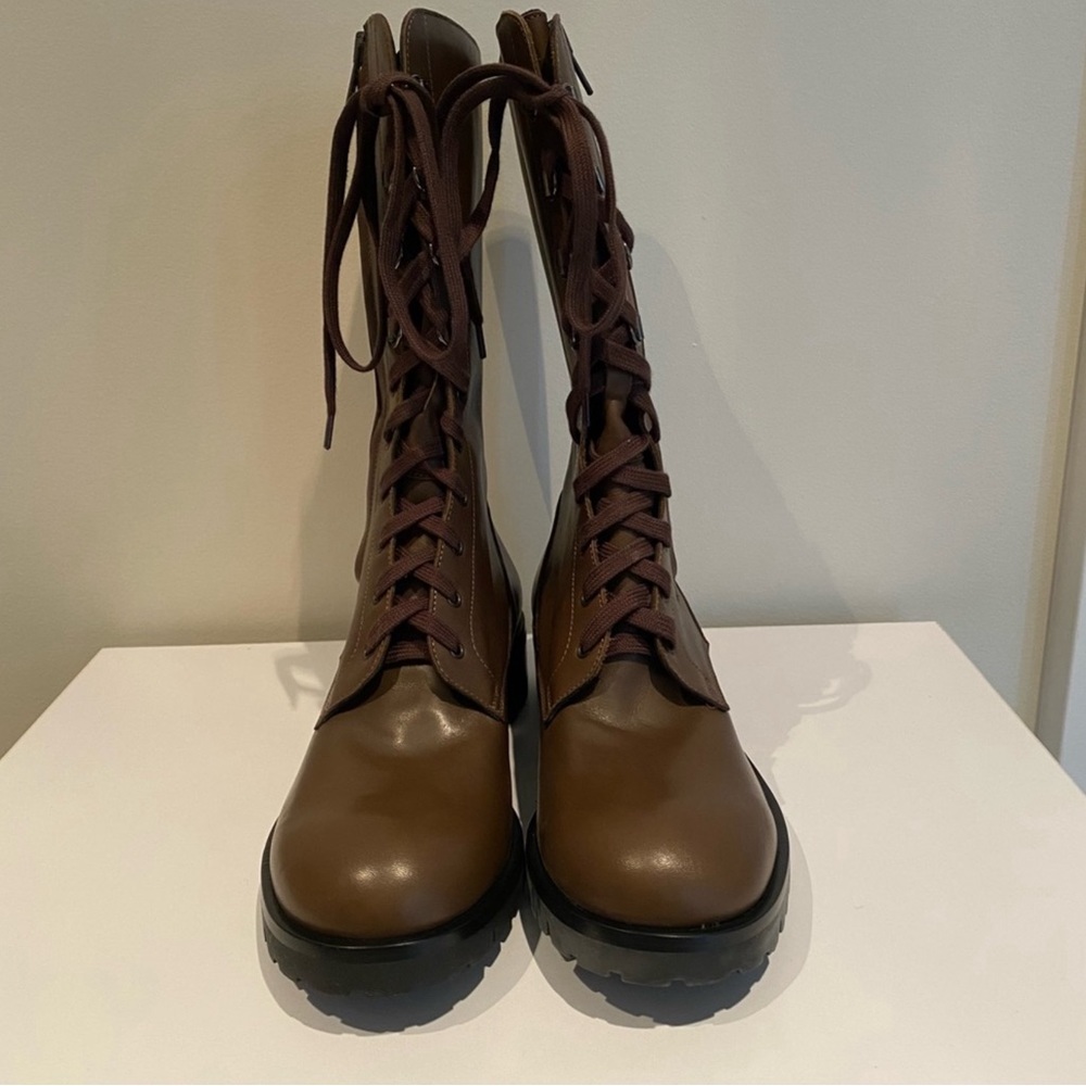 Barney’s New York Brown Lace Up Booties US 7